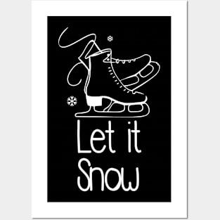 Winter quotes with cute skating shoes design Posters and Art